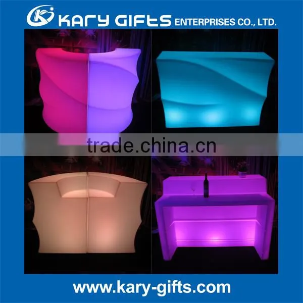 Glowing High Quality Bar Counter Led Light wave Bar Wave Shape Bar Table