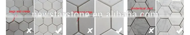 Italian Carrara white Marble 3D Cambered Mosaics Polished