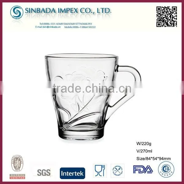 SGS Level KTZB21-2, new design wholesale bulk clear glass coffee mug