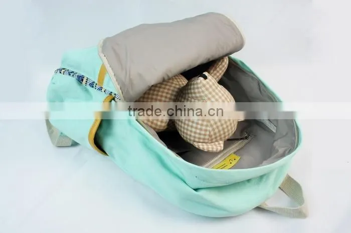 Lightweight Canvas Laptop Bag/Cute School Backpack Travel Bag with Little Doll