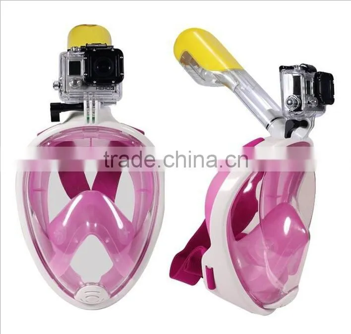New Arrival Innovative Anti-Fog Dry Diving 180 Degree View Snorkeling Full Face Mask With Gopro Camera Gr10B