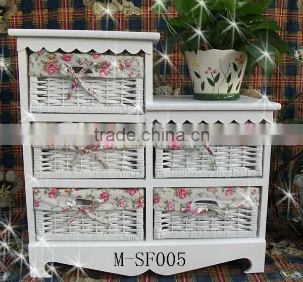 wicker storage cabinet& basket