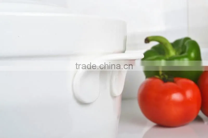 8" Porcelain pot microwave oven with porcelain lid