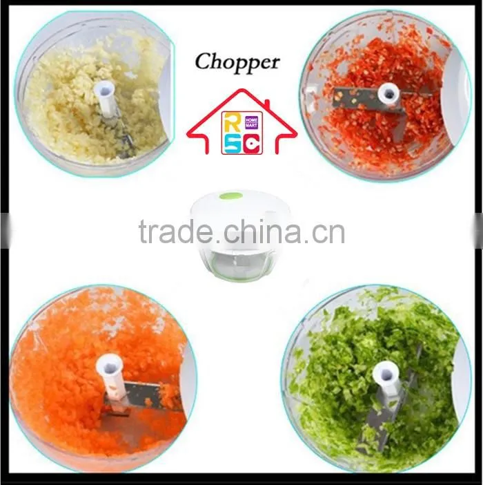 NBRSC As Seen on TV Powerful Manual Pulling Food Chopper Hand Held Vegetable Chopper Mincer Blender with Bowl
