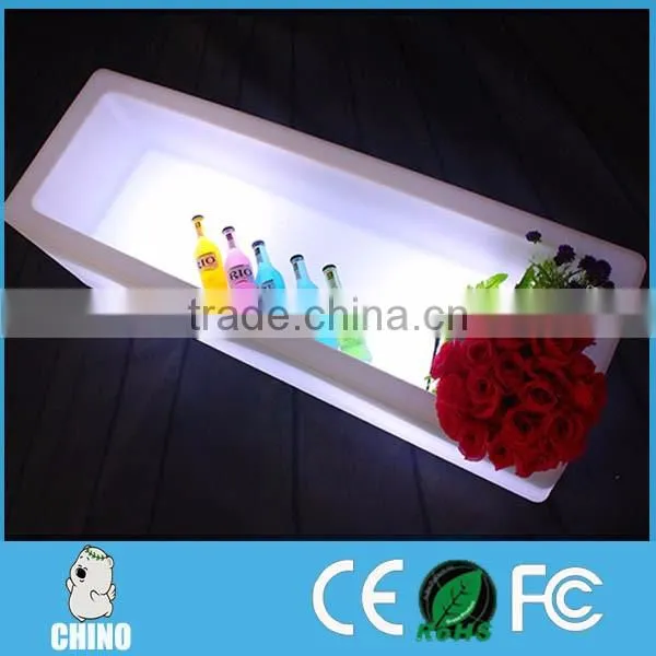 Led illuminated PE Plastic Bucket plastic ice buckets with lids battery