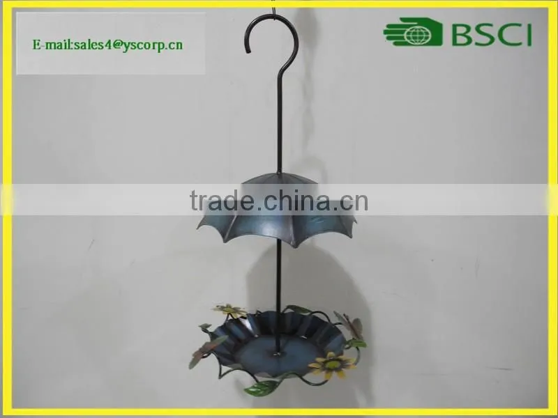 Umbrella Shape Hanging Metal Bird Feeder Window Bird Feeder