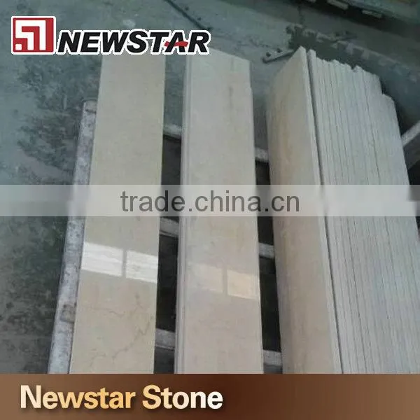 Polished beige marble staircase creme marfile staircase steps