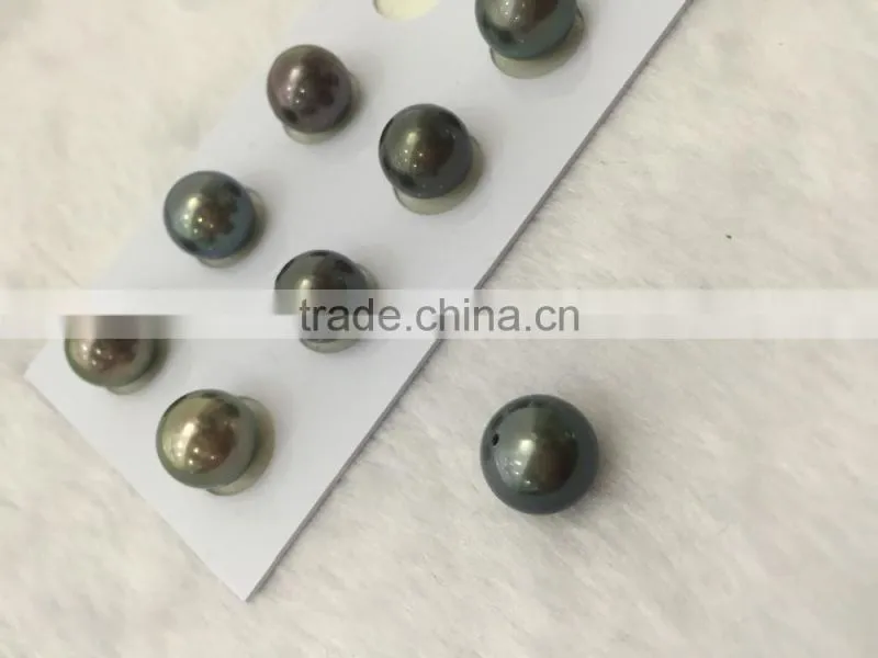 Wholesale 10-11mm AAA Black Half Drilled Loose tahitian pearl