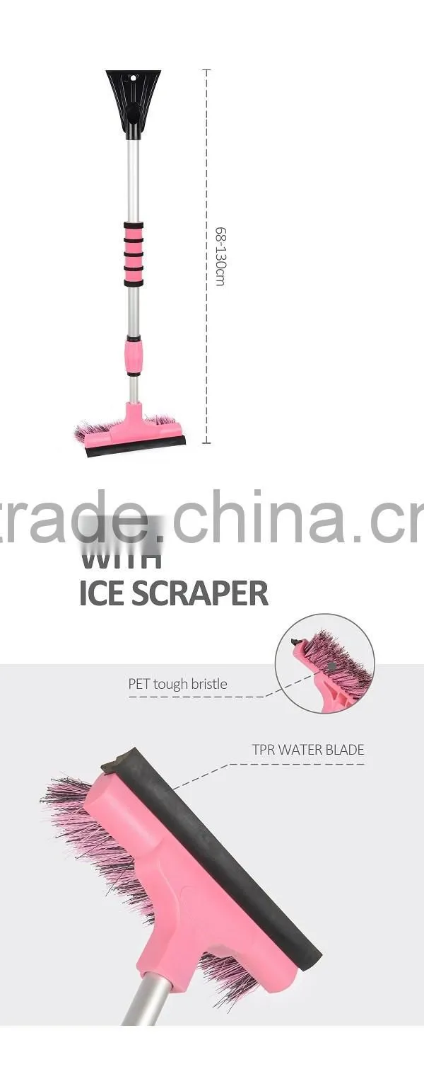 snow brush with ice scraper PET tough bristle TPR water blade