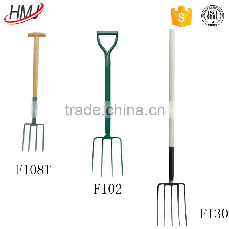 4 tine spading garden hay fork head