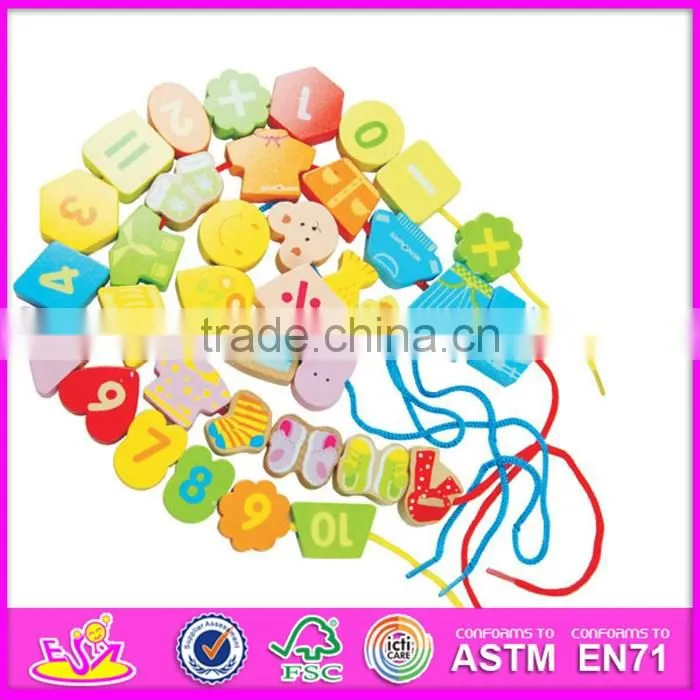 2016 best sale kids wooden threading toy W11E037