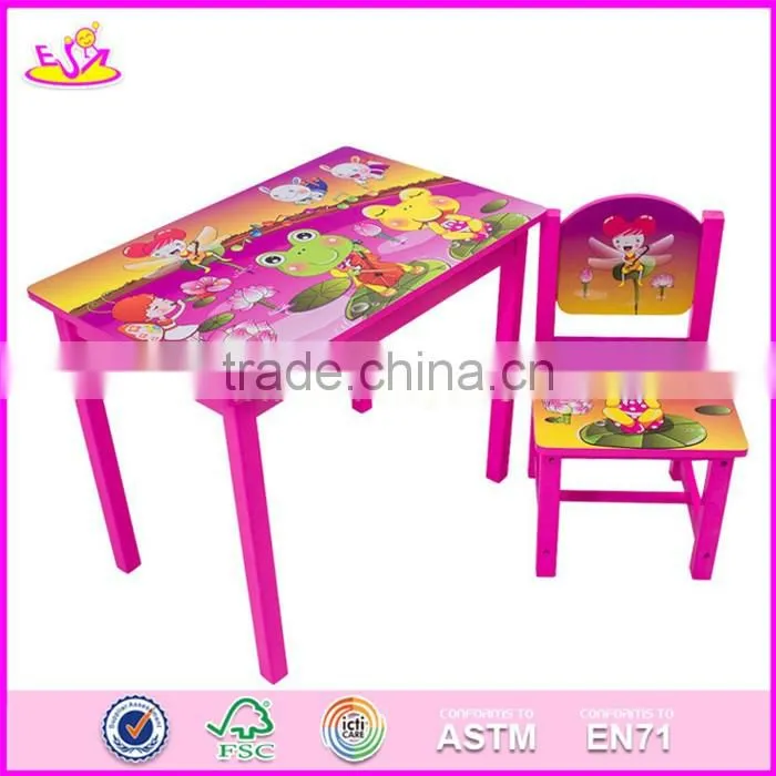 2017 New design home / school / cartoon wooden boys table and chairs W08G199