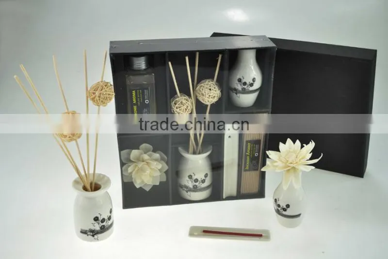 Factory Audit Luxury Decorative Sola Flower Fragrance Reed Diffuser Gift Set