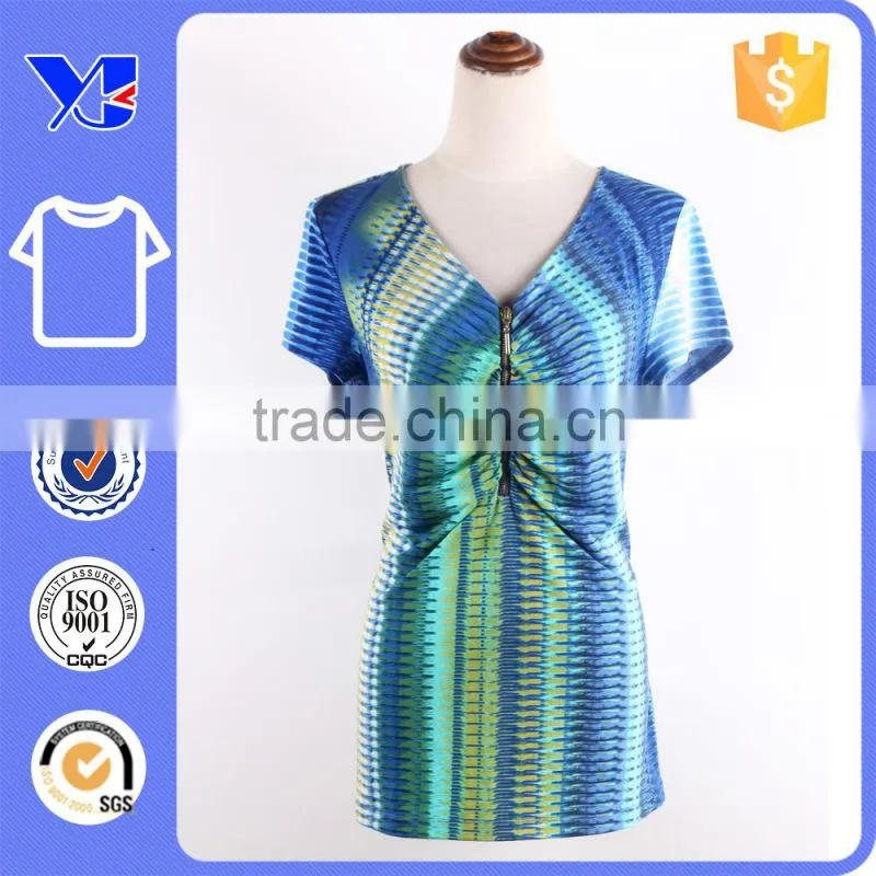 Elegant Women V Neck Floral Casual Loose short Sleeve Top T Shirt Blouse
