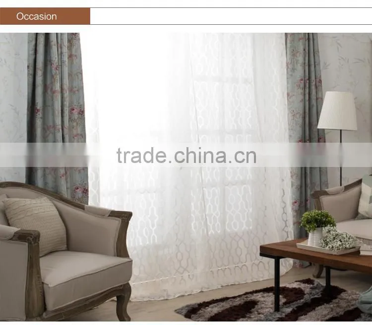 home designs White burnout curtain, living room curtain for decortaion,ready made curtain