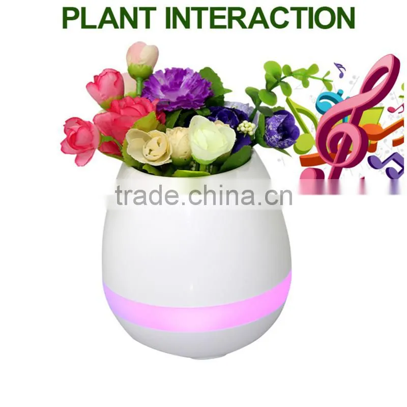 Touching Flower Singing Plant Interaction Bluetooth Speaker LED Smart Music Flowerpot