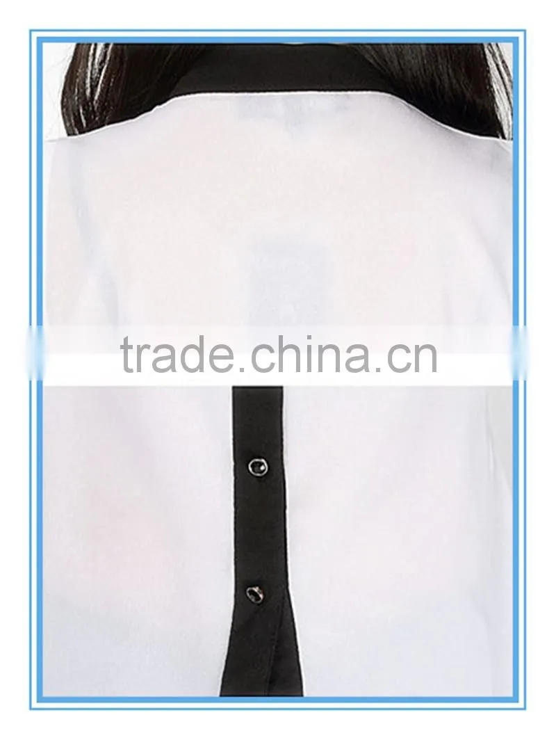 New Fashion Women Sleeveless Summer Chiffon Blouse Designs 2016