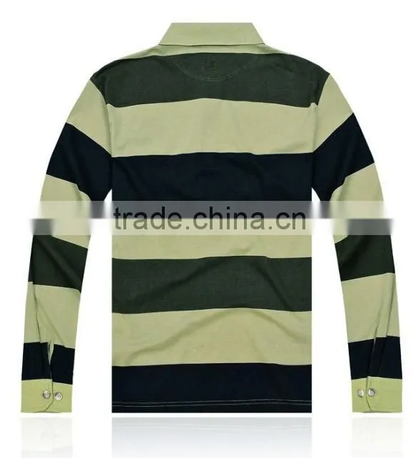 New Fashion autumn and winter men's striped polo shirt brand long sleeved striped MENS polo shirt M/3XL CUSTOMED