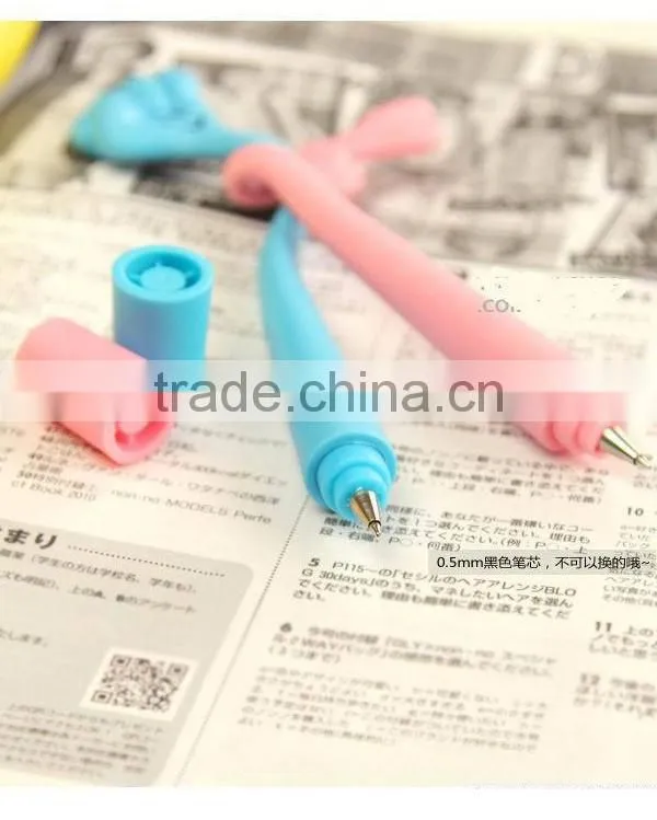 Creative stationery finger shape ballpoint pen flexible silica gel pen office & student pen