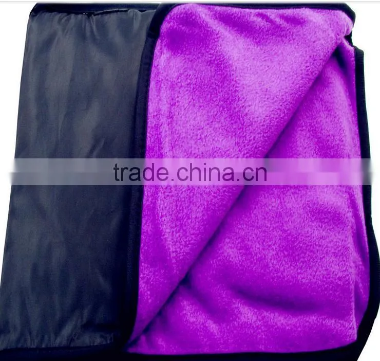 Spring Travel Knitted Two Sides Brushed Plaid Microfiber Picnic Blanket