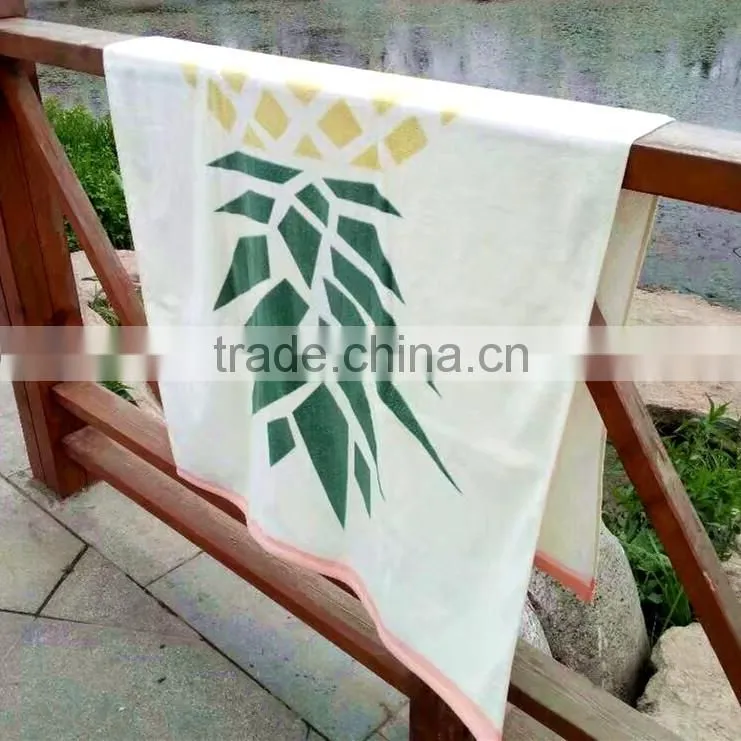 popular pineapple pattern print beach towel with custom tag