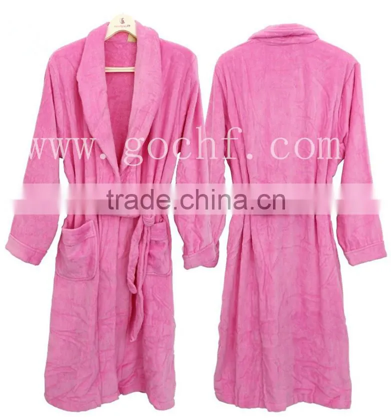 Plush terry towel bathrobe morning gown