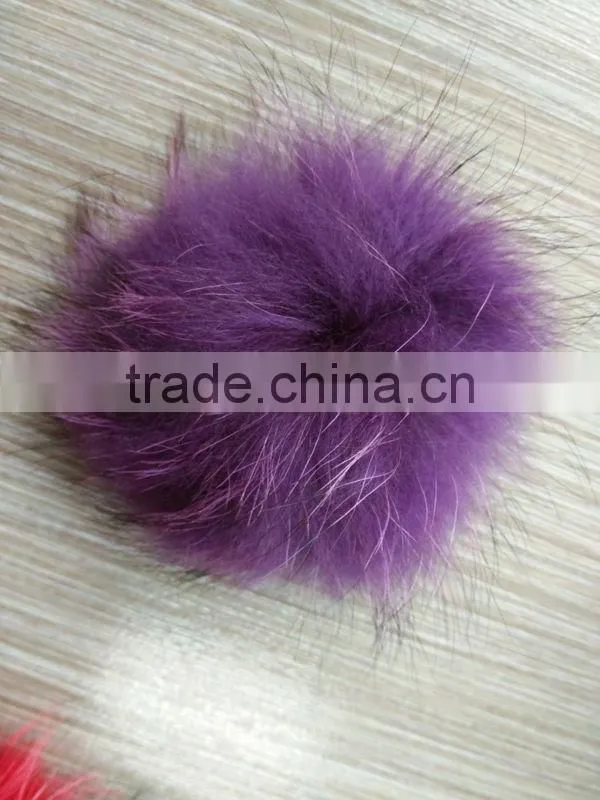YR892 Hot Sale 12cm Diameter Colorful Raccoon Fur Ball