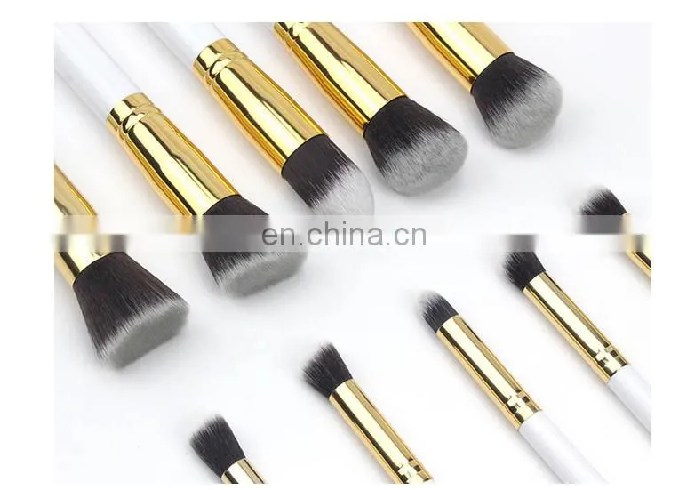 Hot selling wholesale 10 makeup brush set ten make-up brush kit colour makeup tools 5 big m 5 small brush