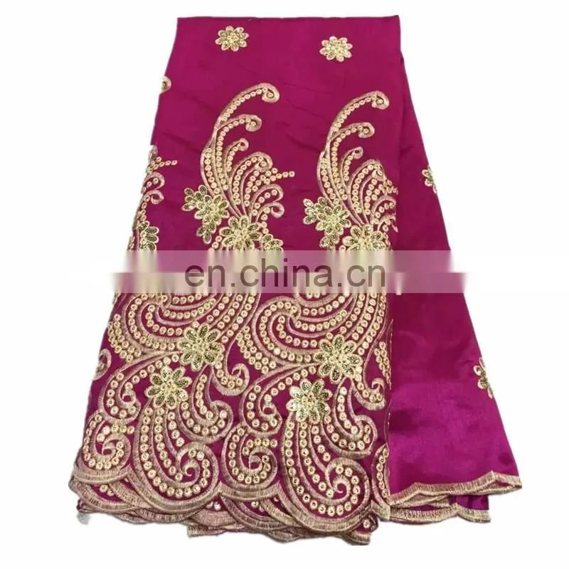 Guangzhou China Top Design George Lace Fabric Embroidery Lace with sequins K15120918