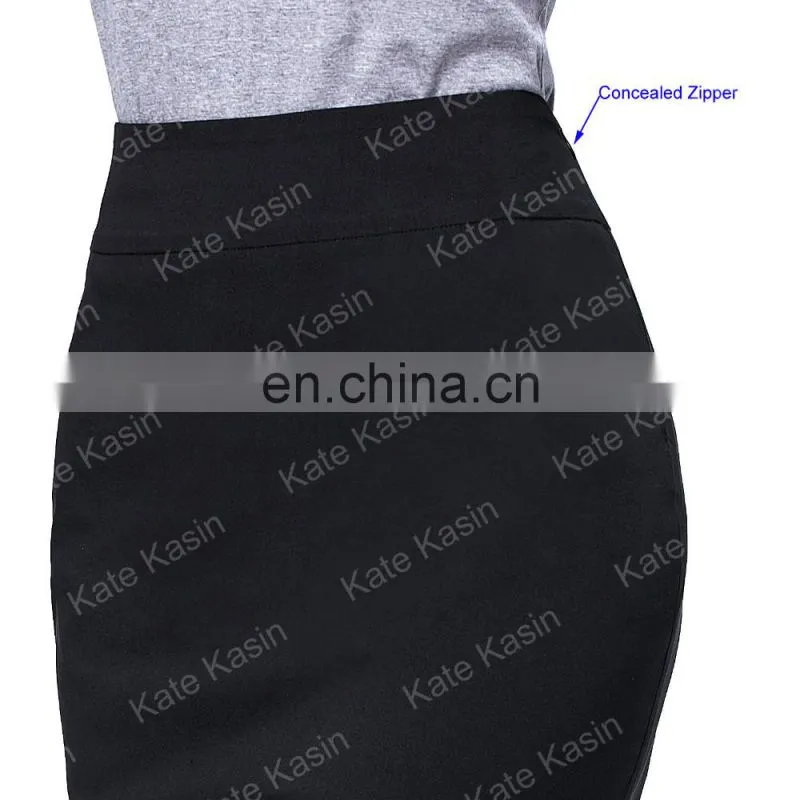 Kate Kasin Occident Women's High Stretchy Hips-Wrapped Pencil Skirt 20" KK000276-1
