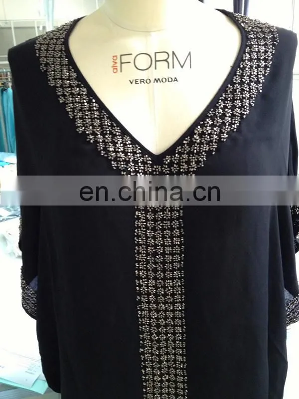 16mm 100%silk double ggt in black woven for new fashion