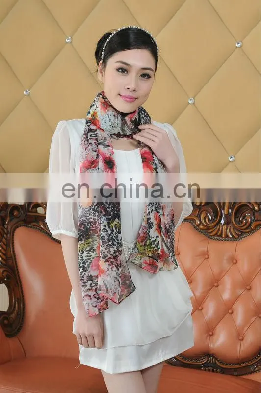 Fashion Digital Printed Chiffon Scarves For Ladies