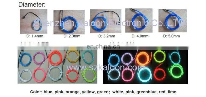 2016 Hot Sale Flexible Atmosphere Light Electroluminescent Neon Glowing EL Chasing Wire