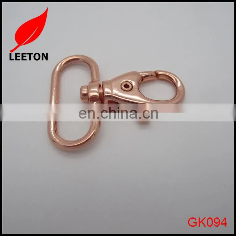 Factory supply shiny rose gold snap hook for handbag