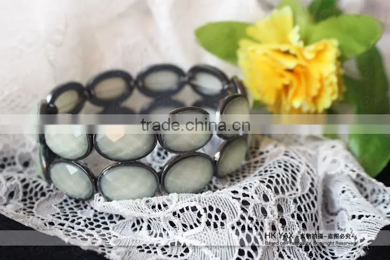 W1030 Resin beads double bracelet,double bracelet for women,China double bracelet