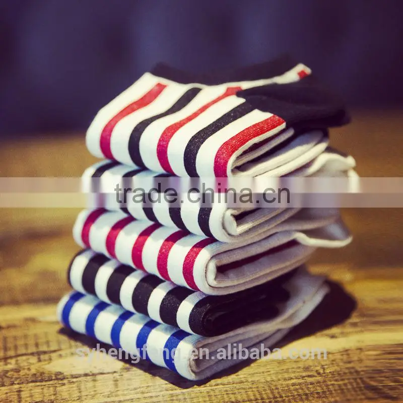 2015 hot style wholesale fashion man socks stripe socks