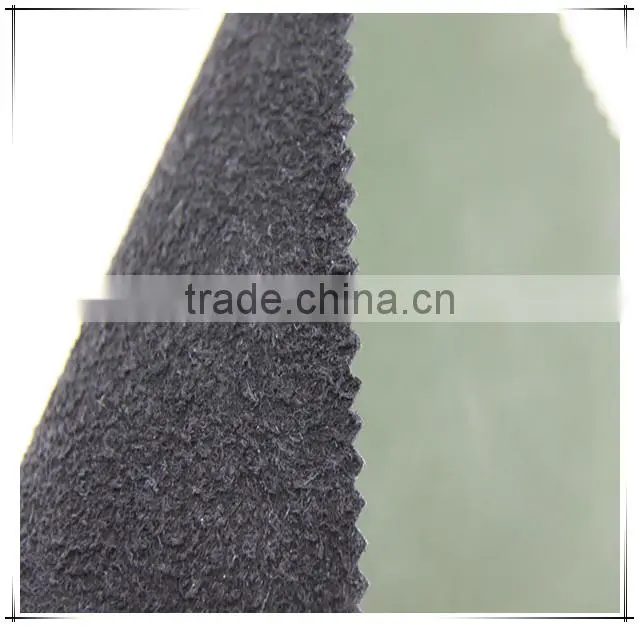 2015 Thick Brushed Pu Leather Raw Material For belt Shoe Making With Flocked Fabric