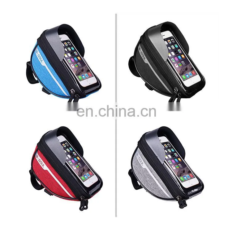 Large capacity new convenient waterproof front frame seat storage handles mobile phone buttons touch screen bicycle front bag