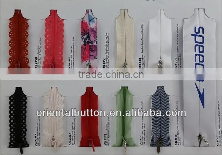 high quality KCC invisible close-end nylon zipper