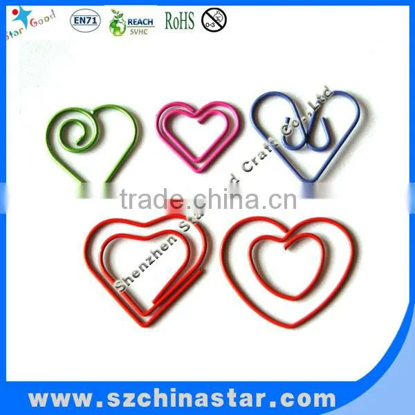 Wholesale love shaped paper clips with beautiful PP box packing