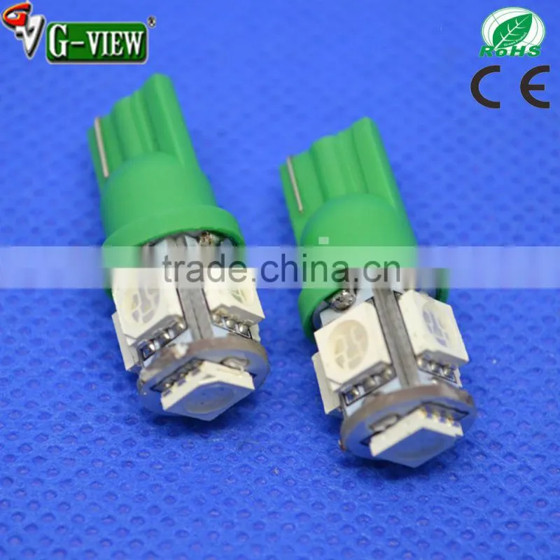 Colorful T10 car led side lights 5smd 5050 car tail reverse backup interior led light bulb