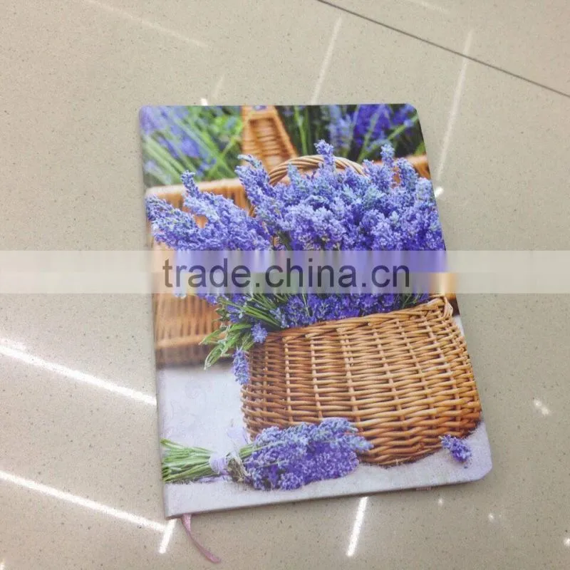 Full color printing cover notebook with elastic band for closure