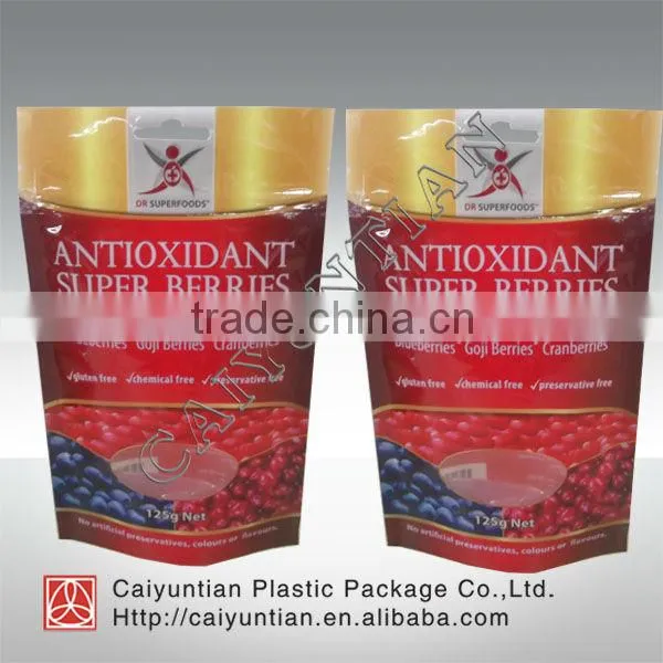 Top Grade Printing Stand up Dried Fruit Package Bag with Zipper