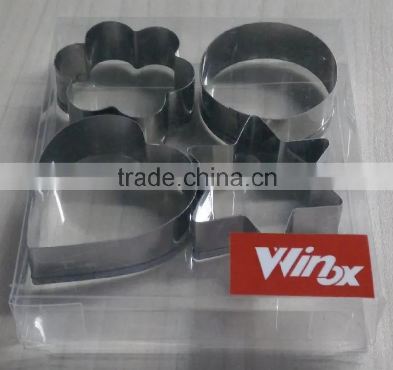 DIFFERENT SHAPE & SIZE S/S COOKIE CUTTER MOULD WITH PVC BOX
