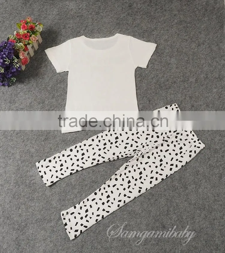 2016 Wholesale Baby Kids Casual Clothing Sets Summer Children Girl Cotton Suit Sets Children Outfits