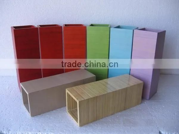 Rectangular spun bamboo tube