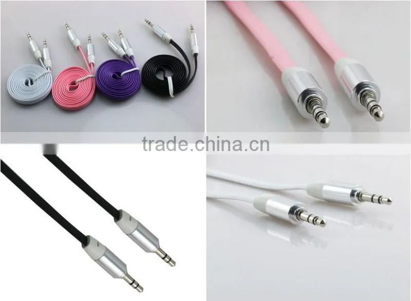 various color noodle pattern audio adapter cable