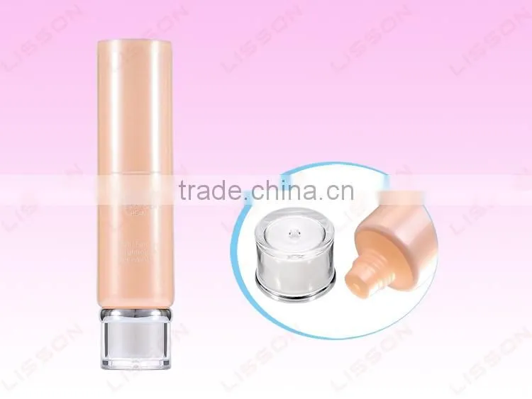 Cosmetic Plastic BB cream Tube with Transparent Cap