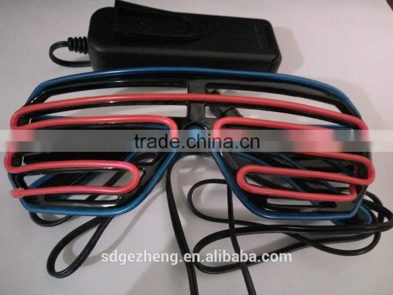 EL wire shutter party sunglasses window type multi colors el lighted up party glasses with CE RoHS approval