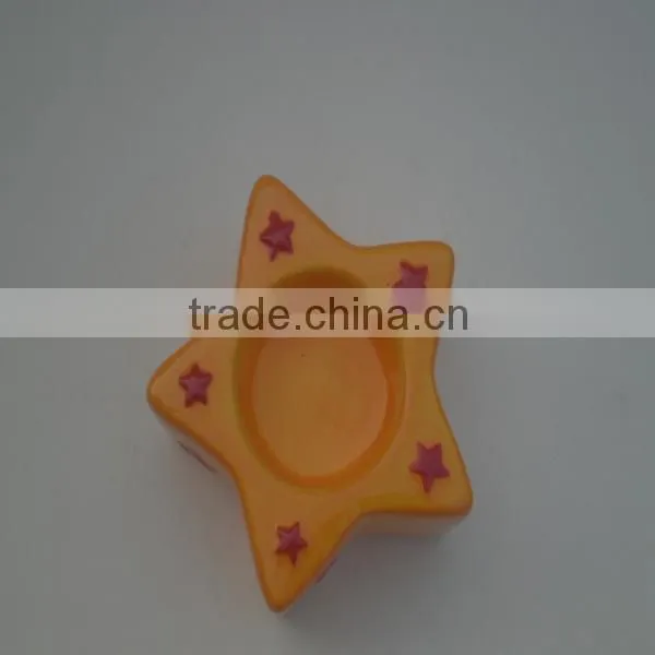 hand painted christmas shape ceramic candle holder